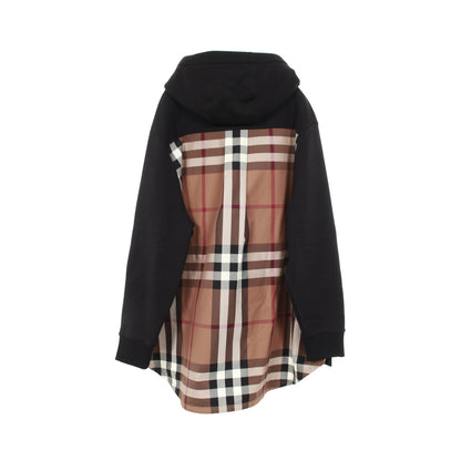 ノバチェック プルオーバーパーカー コットン ブラック マルチカラー 切替 バーバリー トップス BURBERRY