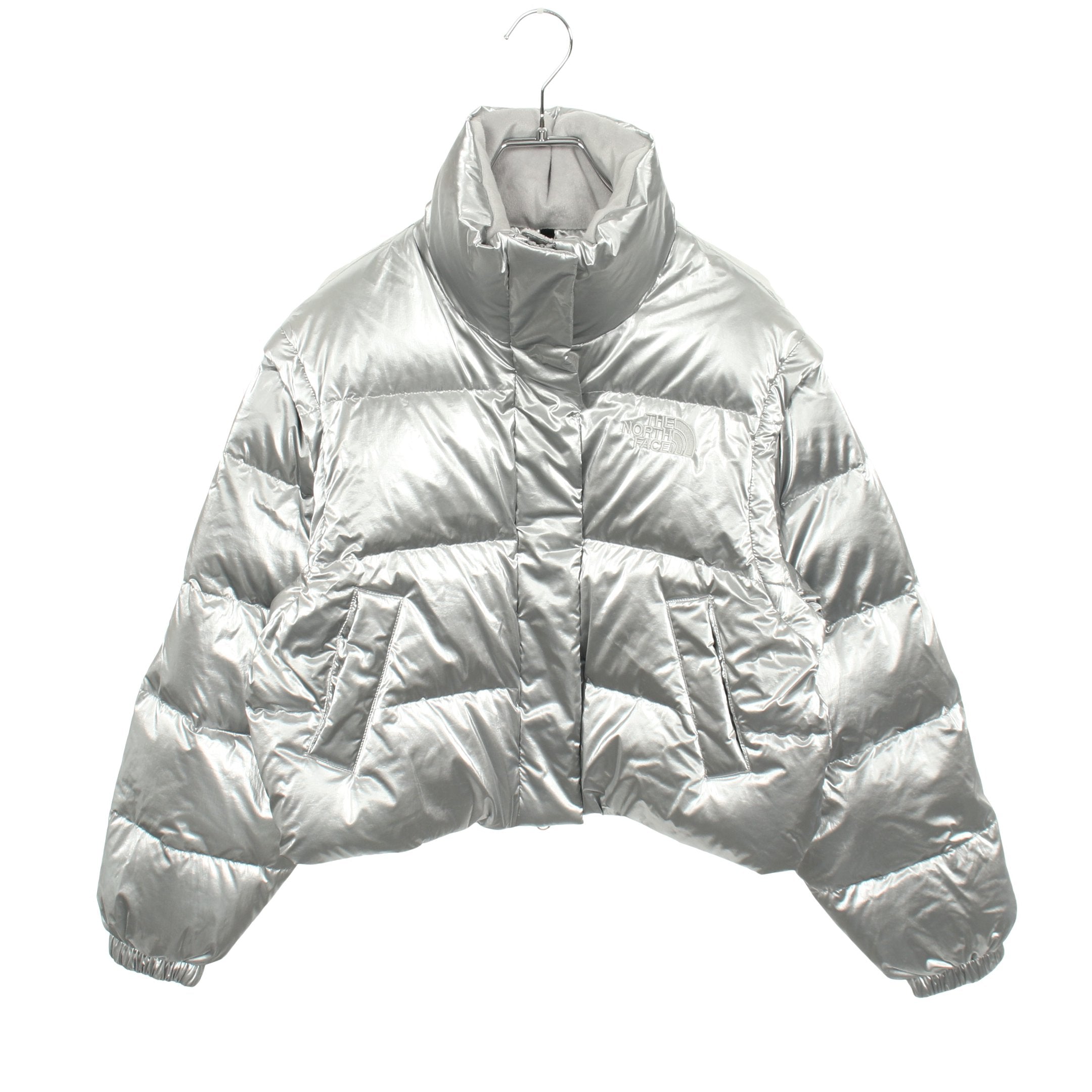 W'S GLOSSY DT DOWN JACKET ダウンジャケット ナイロン シルバー 2WAY