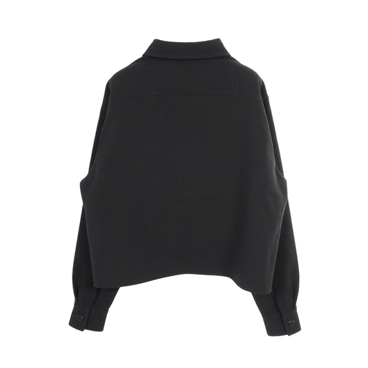 CUCITO A MANO LADINO ジャケット ウール ブラック レザーポケット マックスマーラ