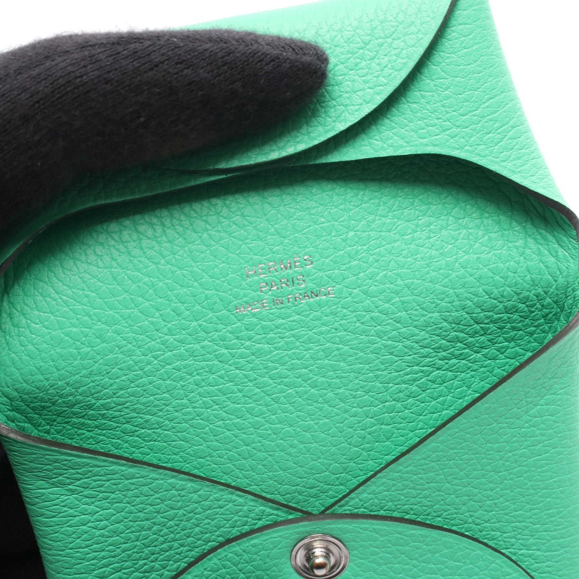 バスティア ヴェールコミック コインケース エバーカラー グリーン シルバー金具 B刻印 エルメス 財布・小物 HERMES