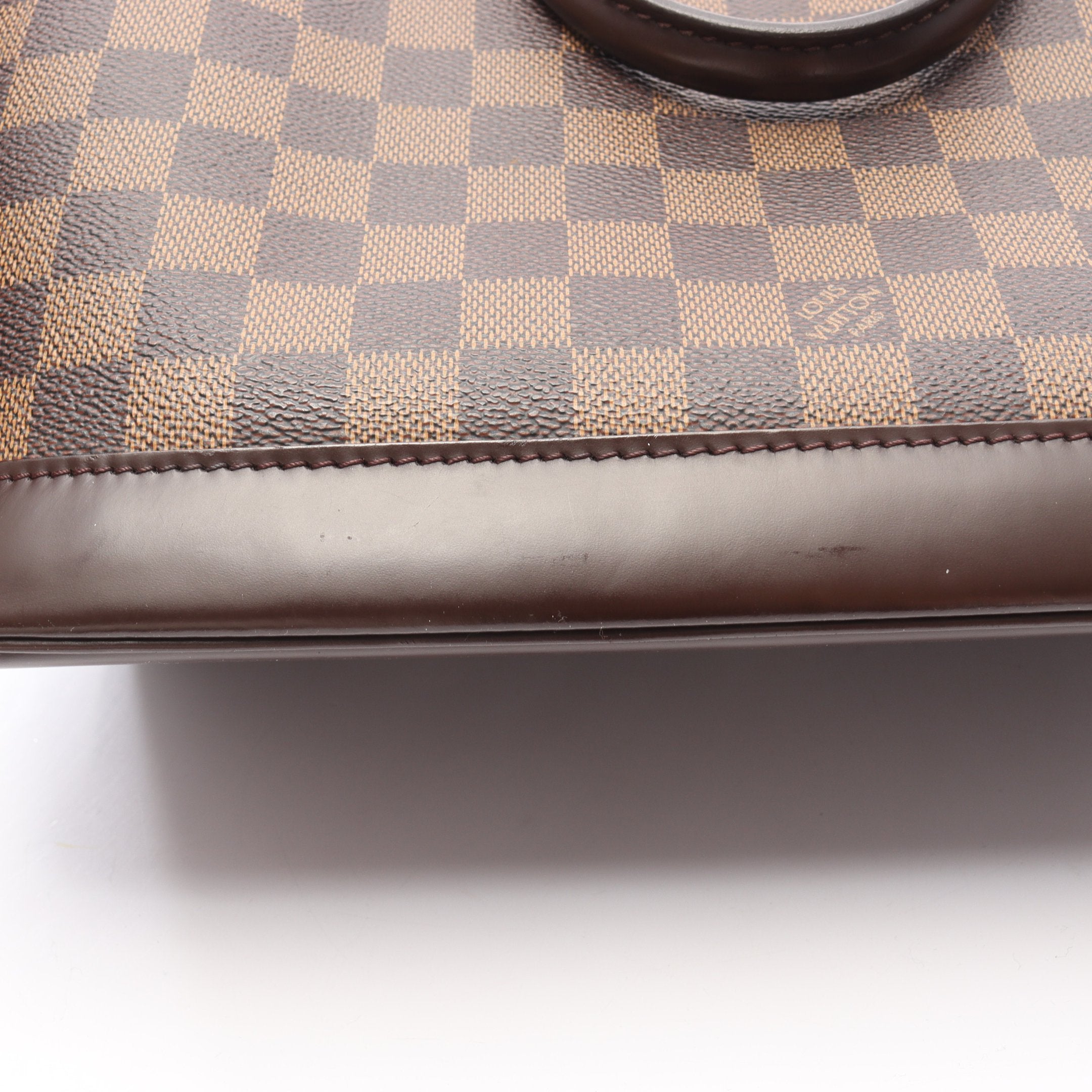 アルマ ダミエエベヌ ハンドバッグ PVC レザー ブラウン ルイヴィトン