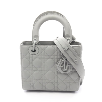 レディディオール スモール カナージュ ハンドバッグ レザー グレー 2WAY クリスチャンディオール バッグ Christian Dior