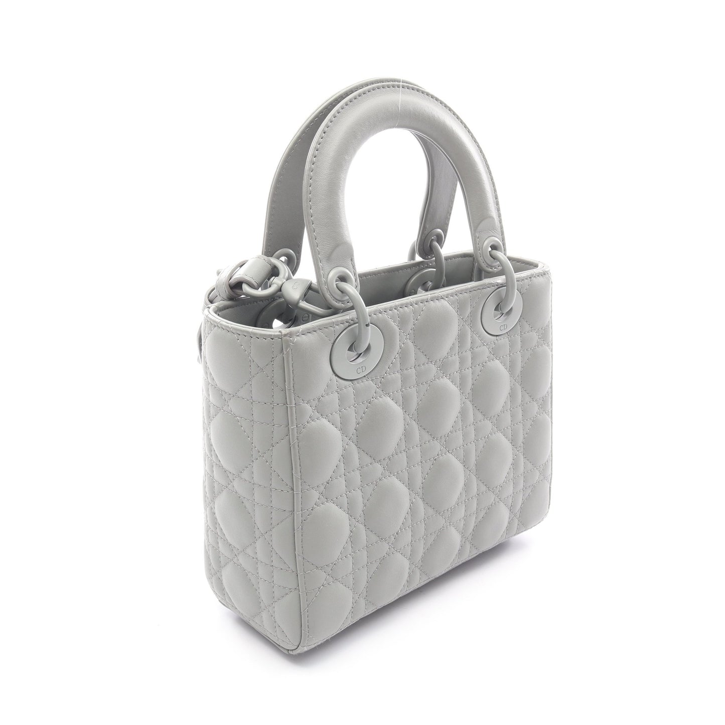 レディディオール スモール カナージュ ハンドバッグ レザー グレー 2WAY クリスチャンディオール バッグ Christian Dior