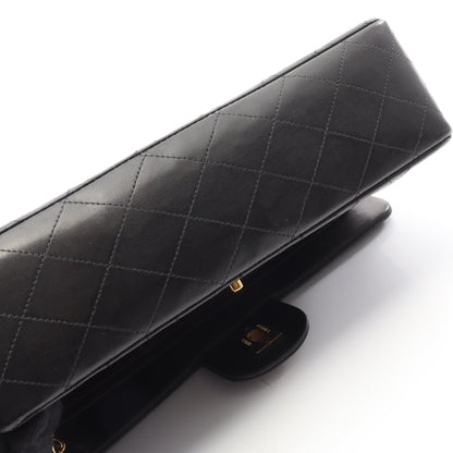 マトラッセ Wフラップ Wチェーンショルダーバッグ ラムスキン ブラック ゴールド金具 シャネル バッグ CHANEL