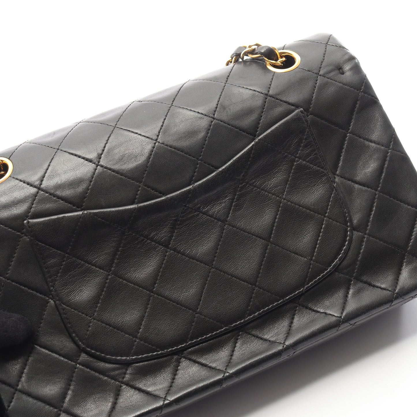 マトラッセ Wフラップ Wチェーンショルダーバッグ ラムスキン ブラック ゴールド金具 シャネル バッグ CHANEL