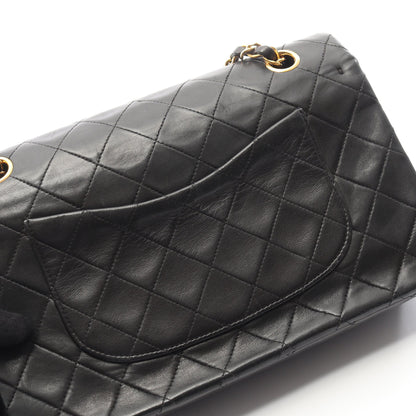 マトラッセ Wフラップ Wチェーンショルダーバッグ ラムスキン ブラック ゴールド金具 シャネル バッグ CHANEL