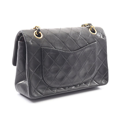 マトラッセ Wフラップ Wチェーンショルダーバッグ ラムスキン ブラック ゴールド金具 シャネル バッグ CHANEL