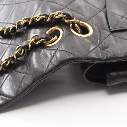 マトラッセ Wフラップ Wチェーンショルダーバッグ ラムスキン ブラック ゴールド金具 シャネル バッグ CHANEL