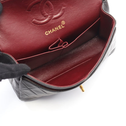 マトラッセ Wフラップ Wチェーンショルダーバッグ ラムスキン ブラック ゴールド金具 シャネル バッグ CHANEL