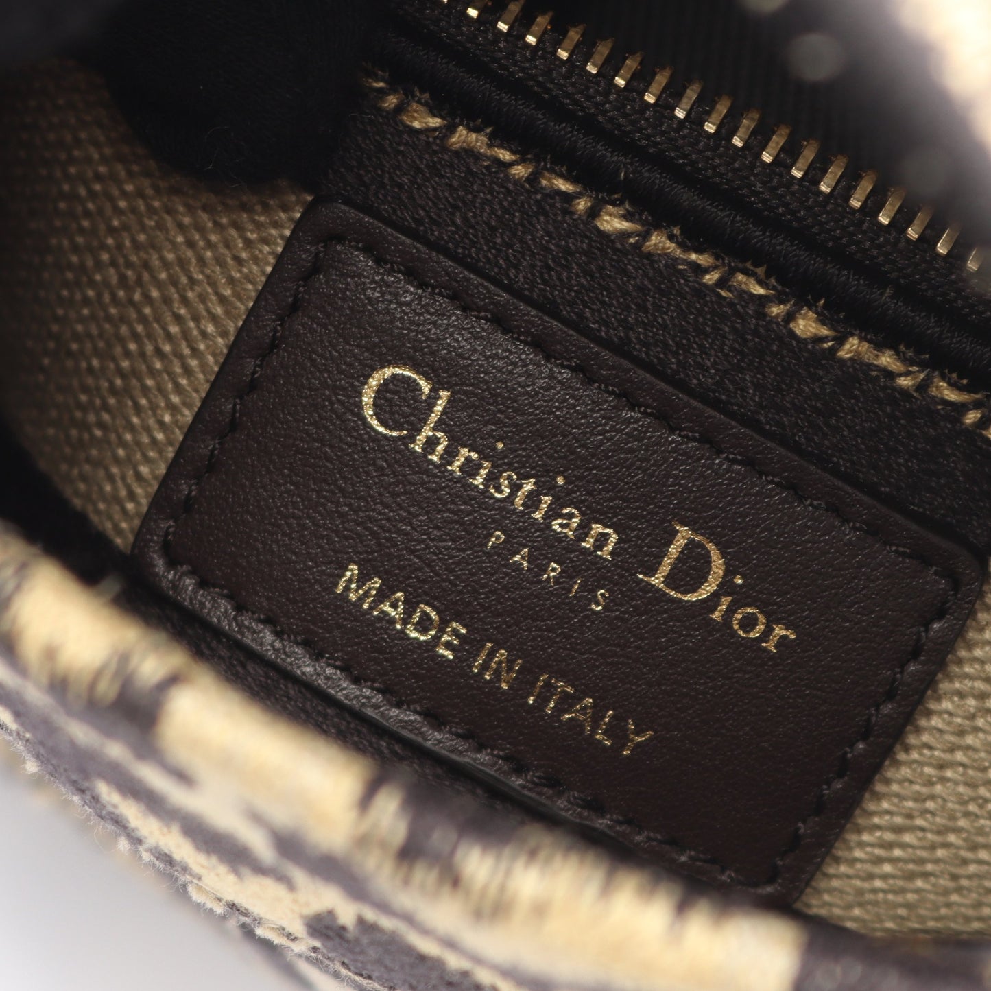 LADY D-LITE ミニ ハンドバッグ レオパード キャンバス ベージュ ブラック 2WAY クリスチャンディオール バッグ Christian Dior