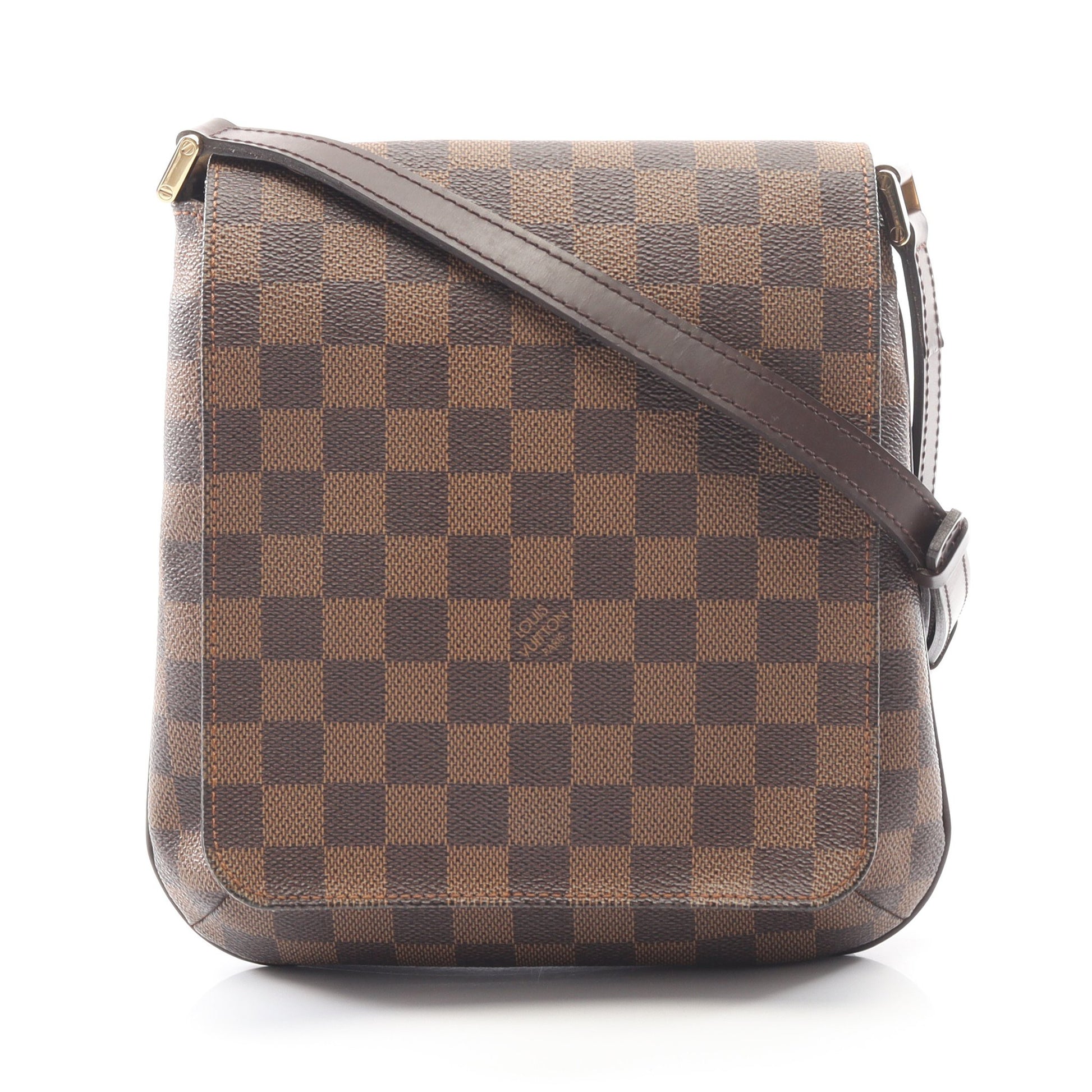 ミュゼットサルサ ロングストラップ ダミエエベヌ ショルダーバッグ PVC レザー ブラウン ルイヴィトン バッグ LOUIS VUITTON