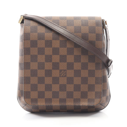 ミュゼットサルサ ロングストラップ ダミエエベヌ ショルダーバッグ PVC レザー ブラウン ルイヴィトン バッグ LOUIS VUITTON