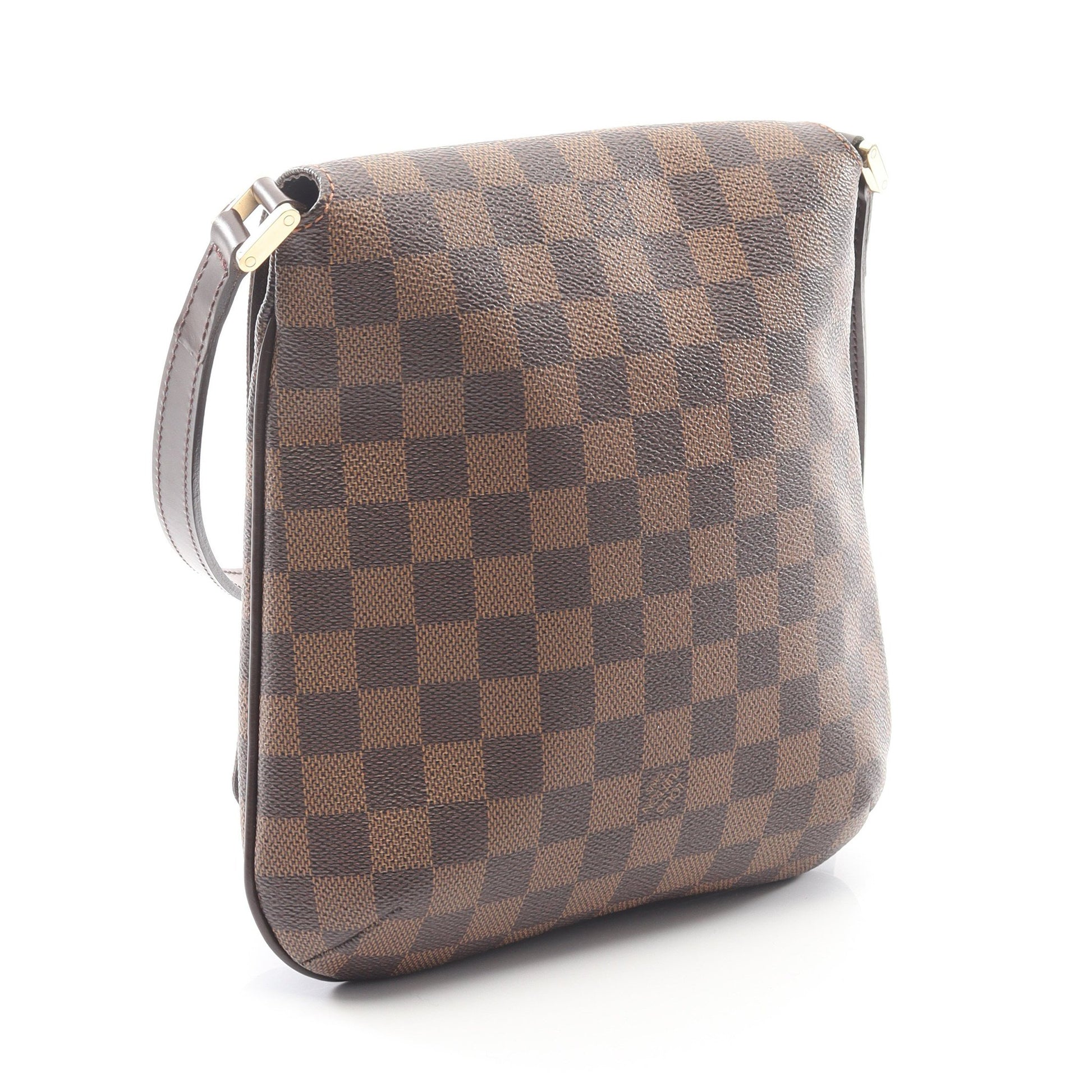 ミュゼットサルサ ロングストラップ ダミエエベヌ ショルダーバッグ PVC レザー ブラウン ルイヴィトン バッグ LOUIS VUITTON