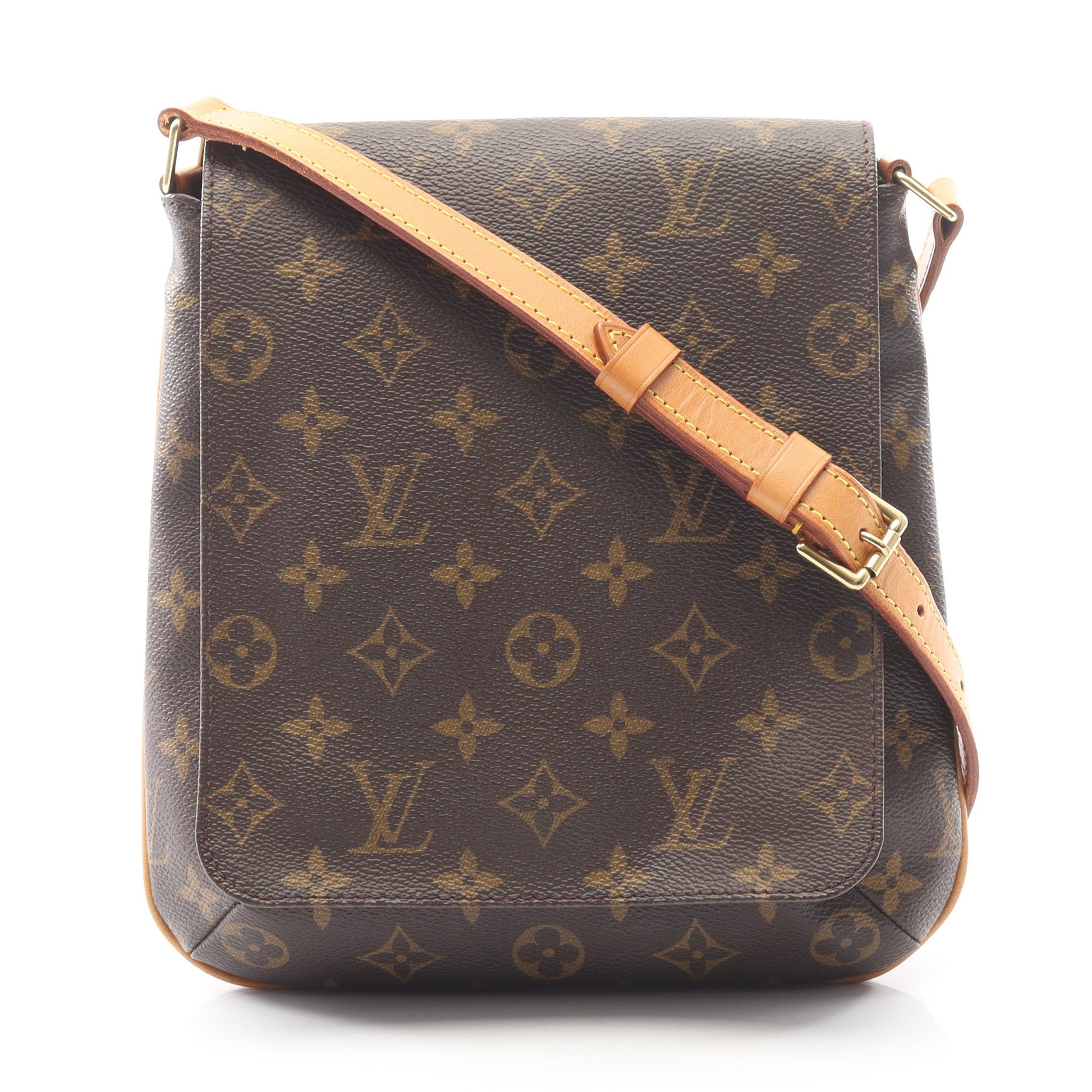 ミュゼットサルサ ショートストラップ モノグラム ショルダーバッグ PVC レザー ブラウン ルイヴィトン バッグ LOUIS VUITTON