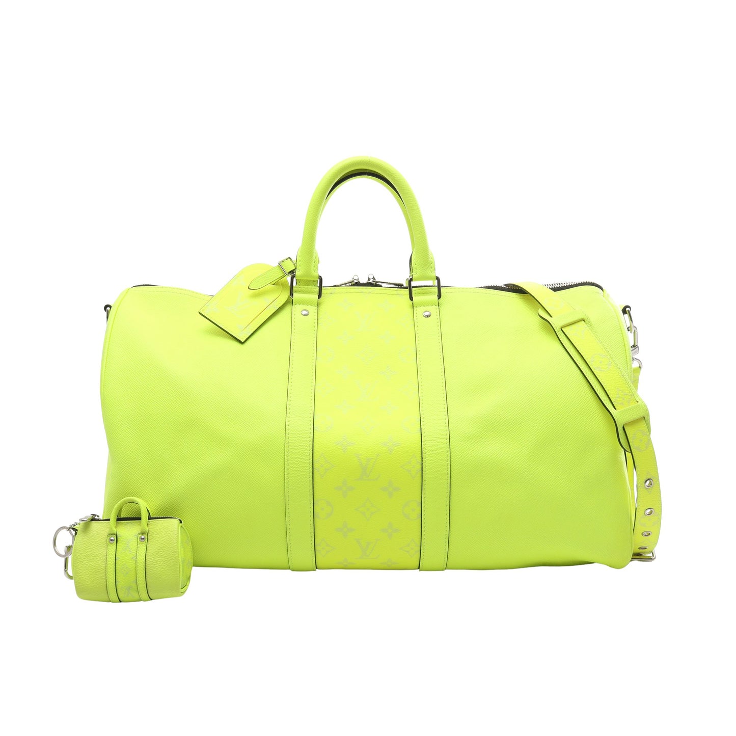 キーポル バンドリエール 50 タイガラマ ボストンバッグ レザー PVC イエローグリーン 2WAY ルイヴィトン バッグ LOUIS VUITTON
