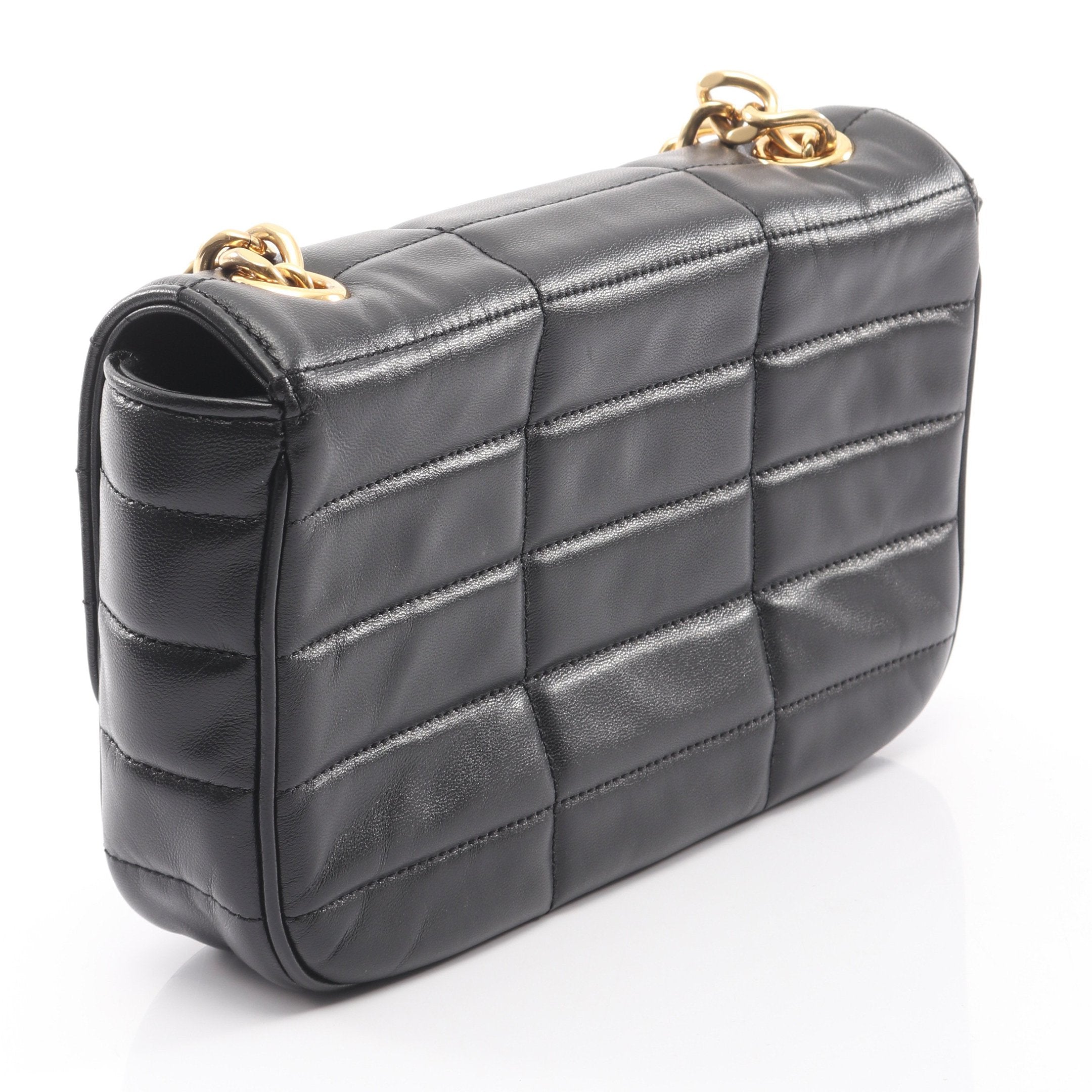 マトラッセ モノクローム チェーンショルダーバッグ レザー ブラック