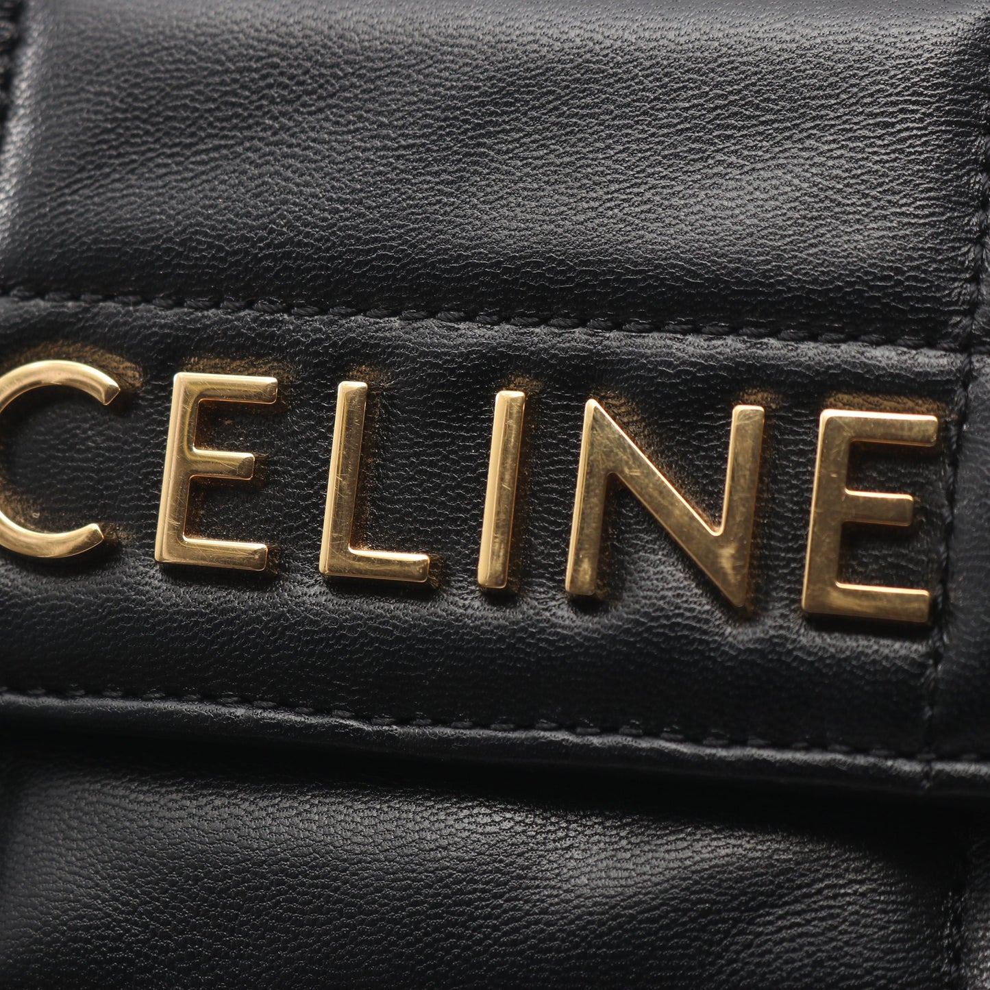 マトラッセ モノクローム チェーンショルダーバッグ レザー ブラック セリーヌ バッグ CELINE