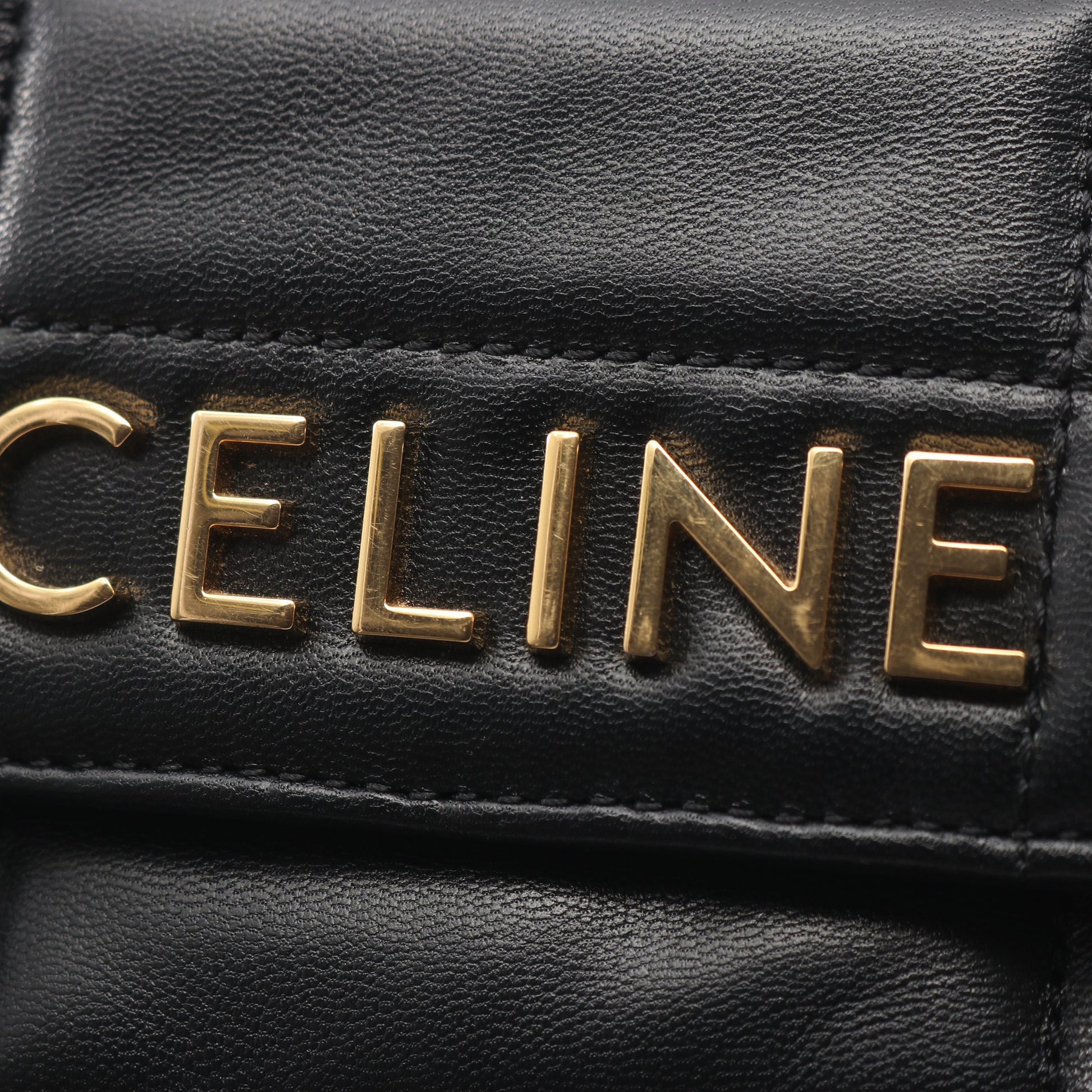 マトラッセ モノクローム チェーンショルダーバッグ レザー ブラック セリーヌ バッグ CELINE