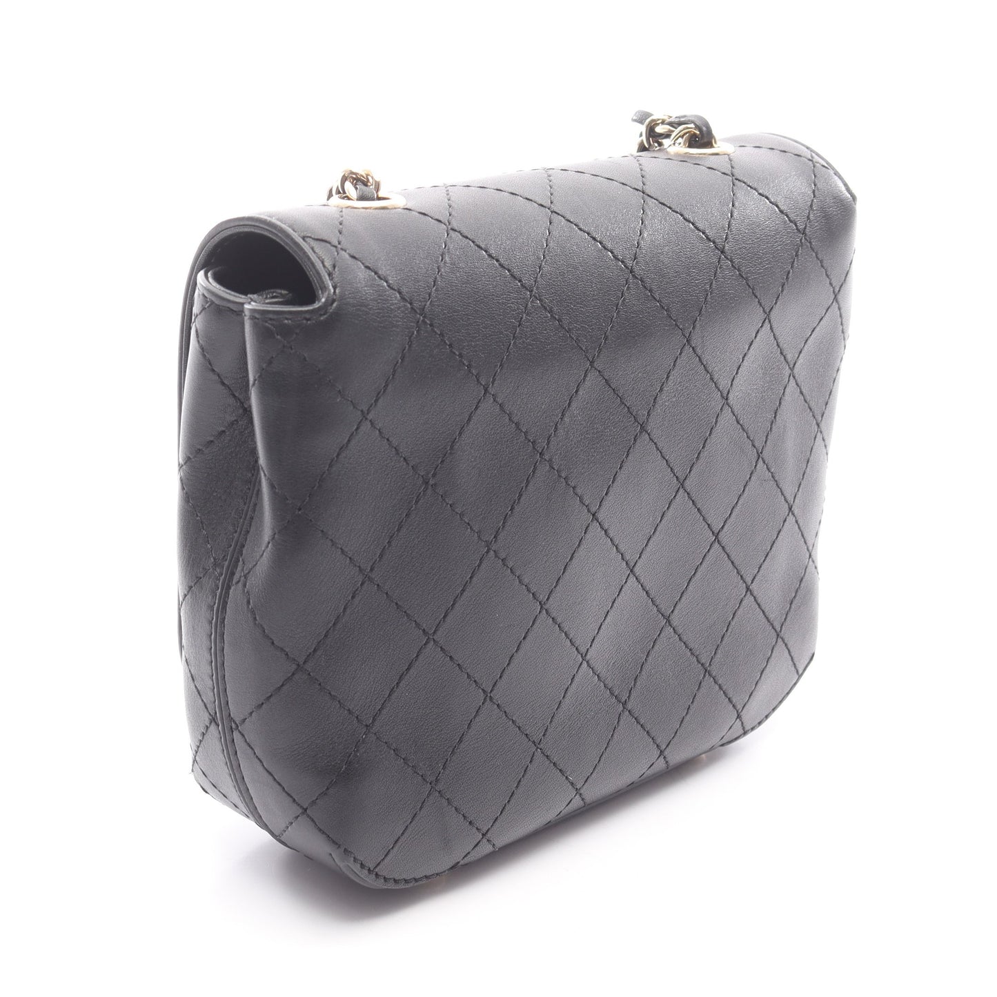 ミニマトラッセ チェーンショルダーバッグ レザー ブラック ゴールド金具 シャネル バッグ CHANEL