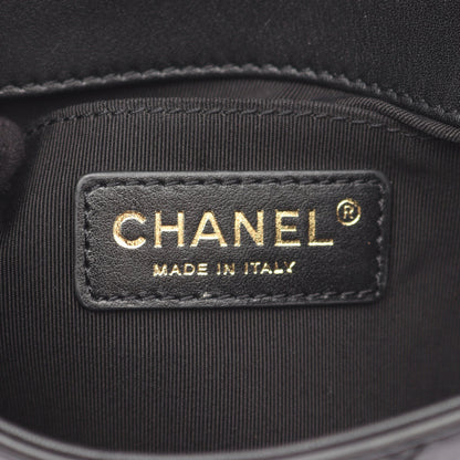 ミニマトラッセ チェーンショルダーバッグ レザー ブラック ゴールド金具 シャネル バッグ CHANEL