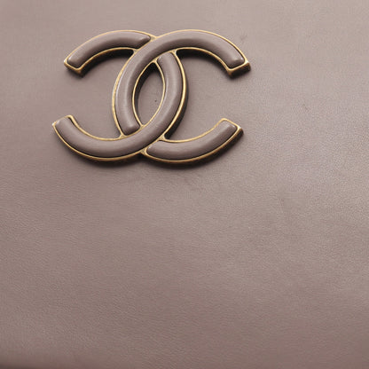 マトラッセ チェーンショルダーバッグ レザー グレーブラウン アンティークゴールド金具 2WAY シャネル バッグ CHANEL