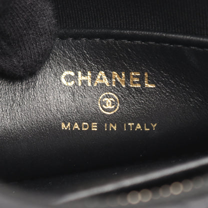 マトラッセ チェーンショルダーバッグ ハートチェーン レザー ブラック ゴールド金具 シャネル バッグ CHANEL