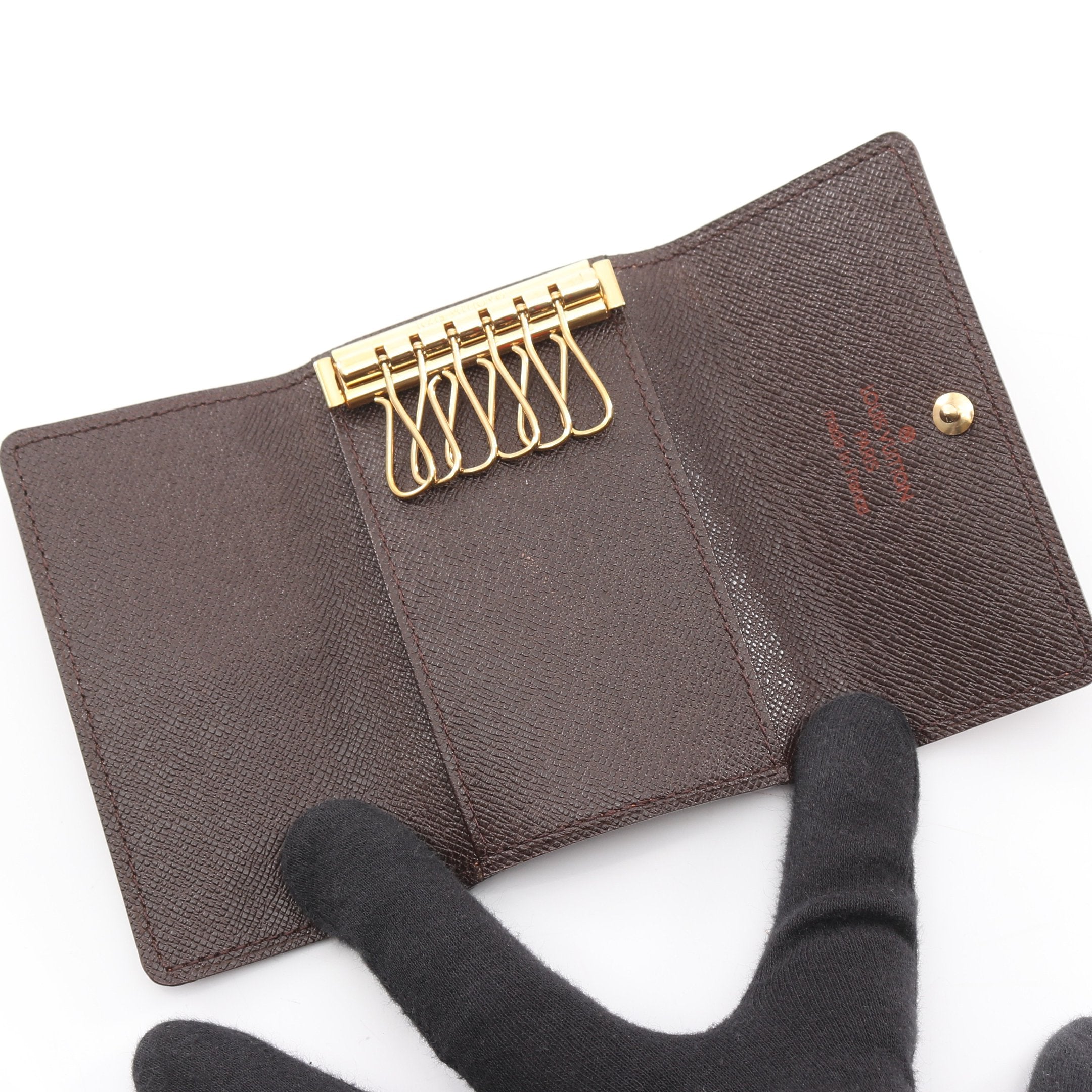 ミュルティクレ6 ダミエエベヌ 6連 キーケース PVC ブラウン ルイ