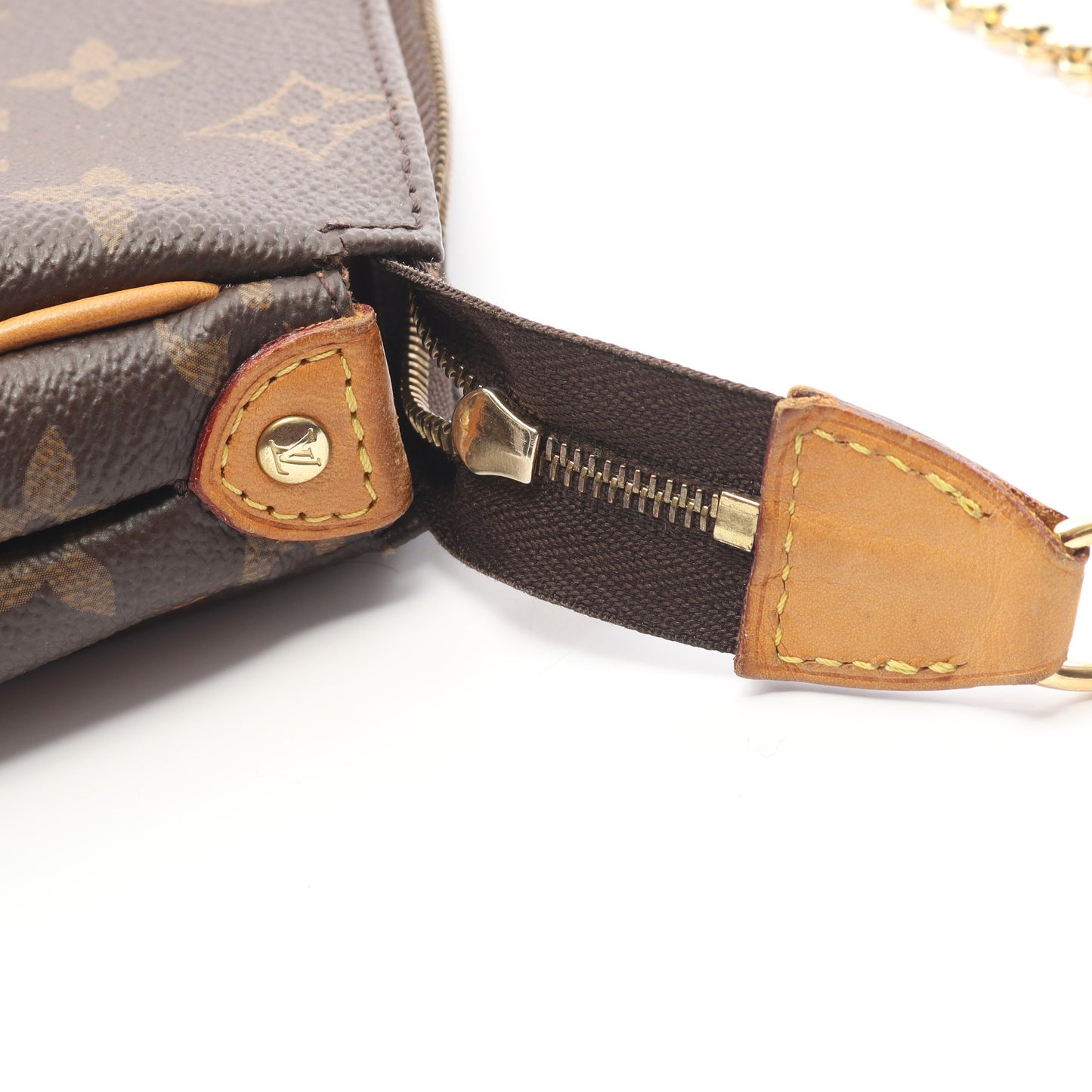 エヴァ モノグラム チェーンショルダーバッグ PVC レザー ブラウン ルイヴィトン バッグ LOUIS VUITTON