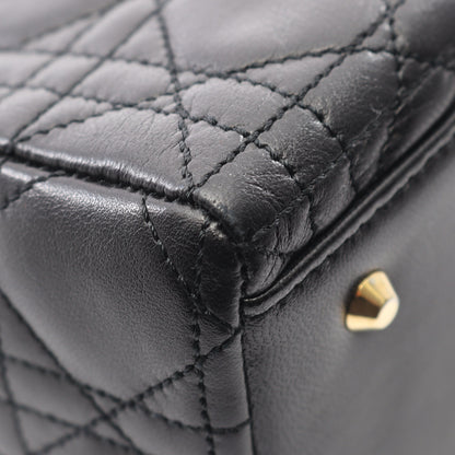 LADY DIOR レディディオール カナージュ ハンドバッグ レザー ブラック 2WAY クリスチャンディオール バッグ Christian Dior