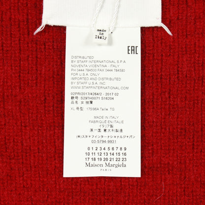 カーディガン ウール レッド 変形デザイン マフラー付き メゾンマルジェラ トップス Maison Margiela