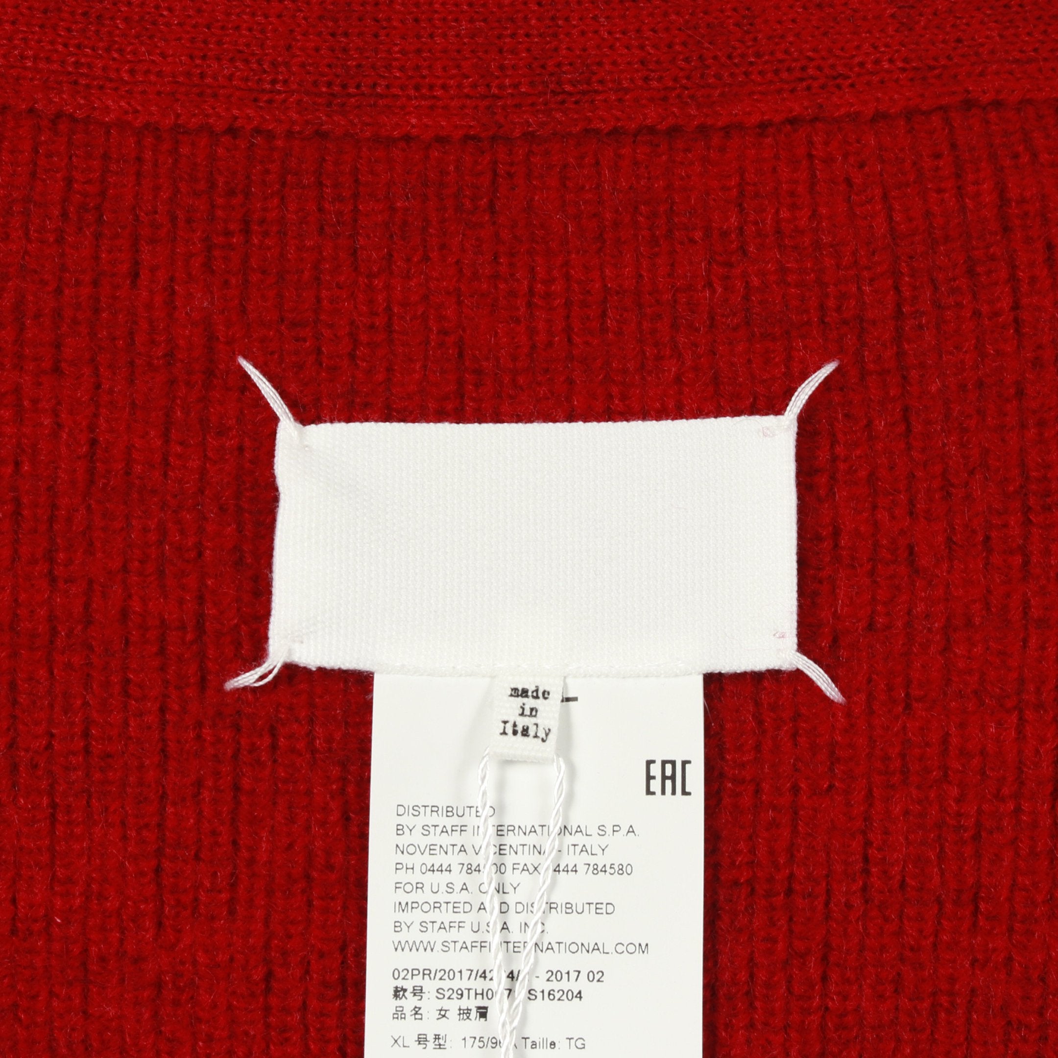 メゾン マルジェラ Maison Margiela カーディガン 衣料品 トップス ウール レディース レッド系 【中古】 カーディガン ウール レッド 変形デザイン マフラー付き メゾン