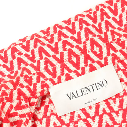 V柄 ツイード ジャケット コットン レッド アイボリー ヴァレンティノ アウター VALENTINO