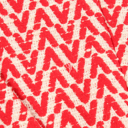 V柄 ツイード ジャケット コットン レッド アイボリー ヴァレンティノ アウター VALENTINO