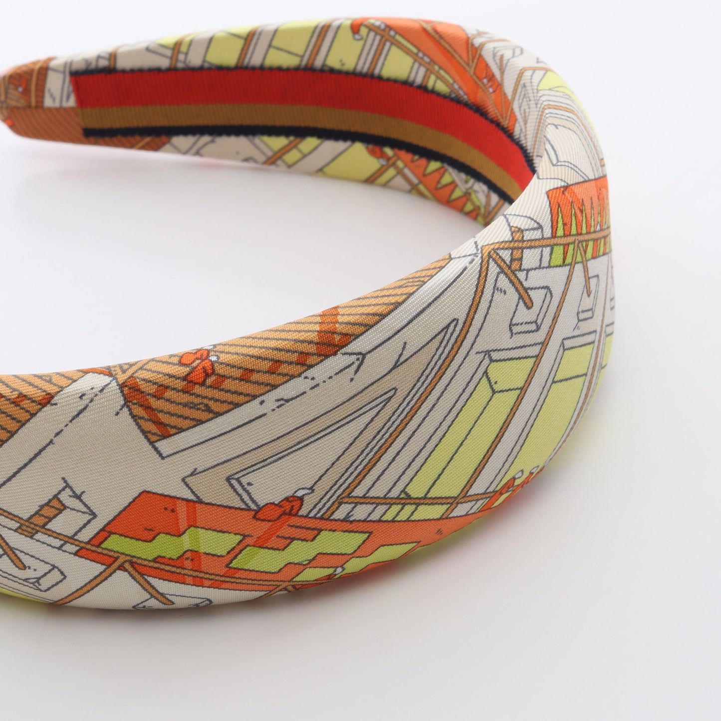 La Legende Du Cheval カチューシャ シルク オレンジ イエロー エルメス アクセサリー HERMES