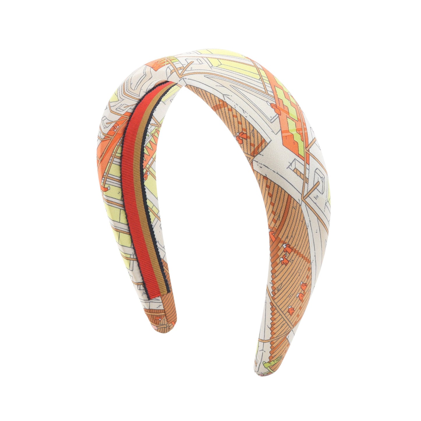 La Legende Du Cheval カチューシャ シルク オレンジ イエロー エルメス アクセサリー HERMES