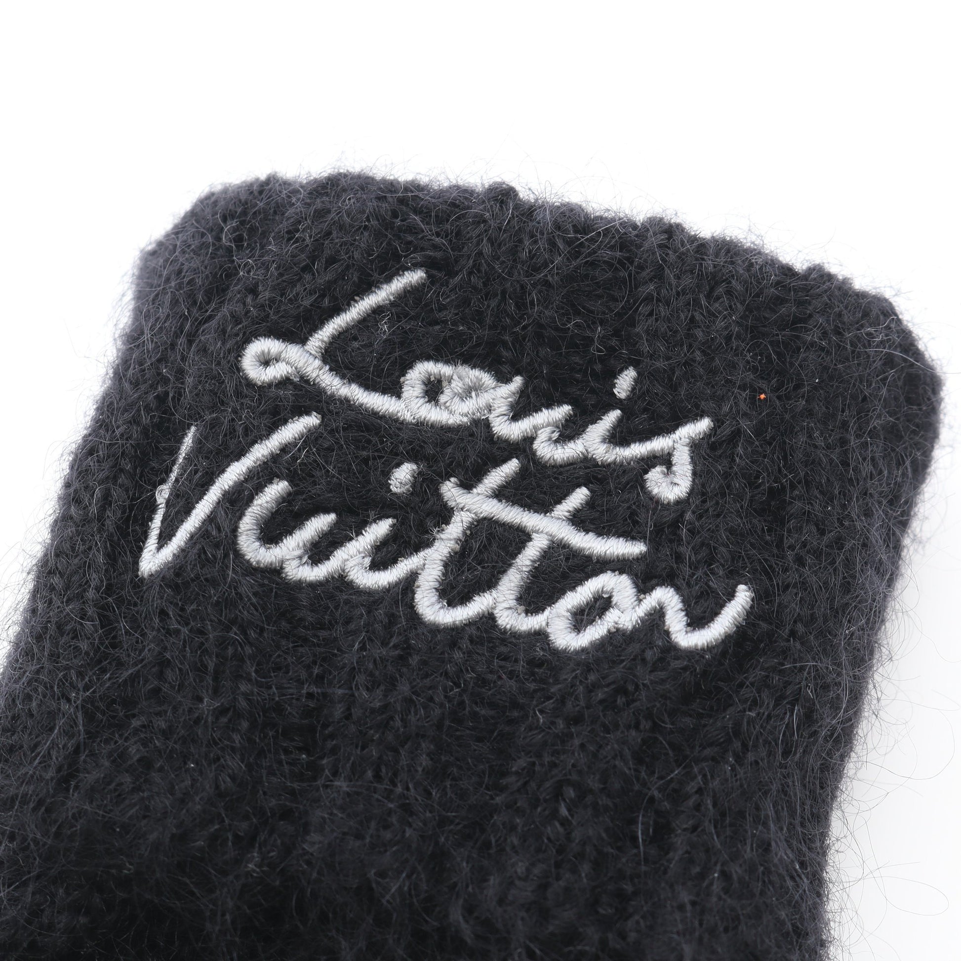 グローブ LV スクリプト 手袋 グローブ モヘヤ ナイロン ウール ブラック ルイヴィトン 財布・小物 LOUIS VUITTON