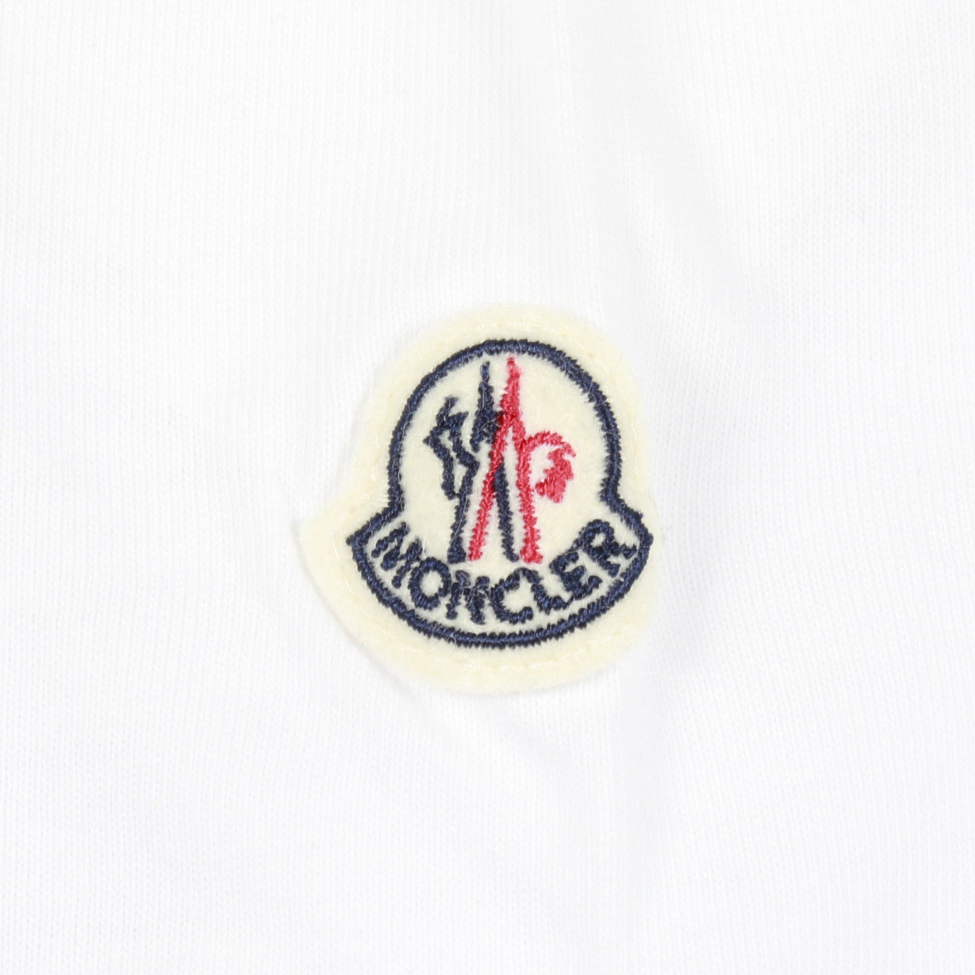 半袖Tシャツ クルーネック 花柄 刺繍 コットン ホワイト ネイビー レッド モンクレール トップス MONCLER