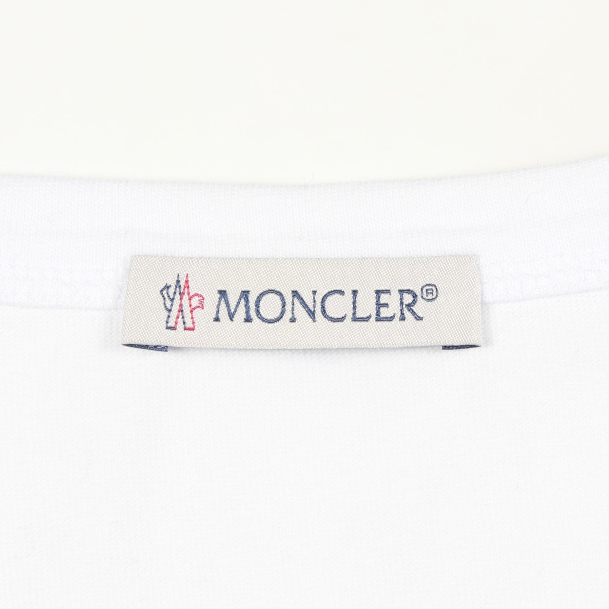 半袖Tシャツ クルーネック 花柄 刺繍 コットン ホワイト ネイビー レッド モンクレール トップス MONCLER