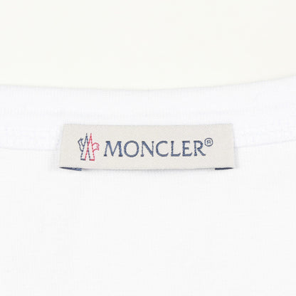 半袖Tシャツ クルーネック 花柄 刺繍 コットン ホワイト ネイビー レッド モンクレール トップス MONCLER