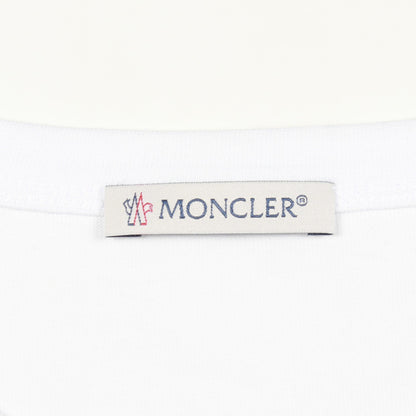 半袖Tシャツ クルーネック ロゴ ハイビスカス コットン ホワイト モンクレール トップス MONCLER