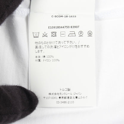 半袖Tシャツ クルーネック ロゴ ハイビスカス コットン ホワイト モンクレール トップス MONCLER