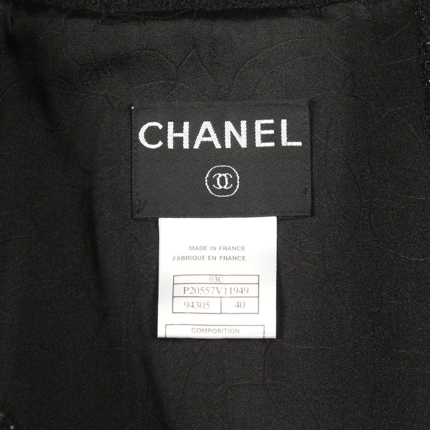 カメリア ツイード テーラードジャケット ウール ブラック 03C シャネル アウター CHANEL