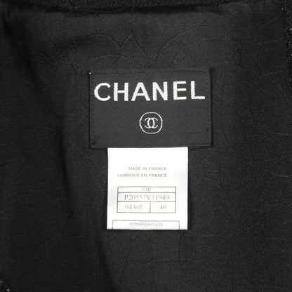 カメリア ツイード テーラードジャケット ウール ブラック 03C シャネル アウター CHANEL