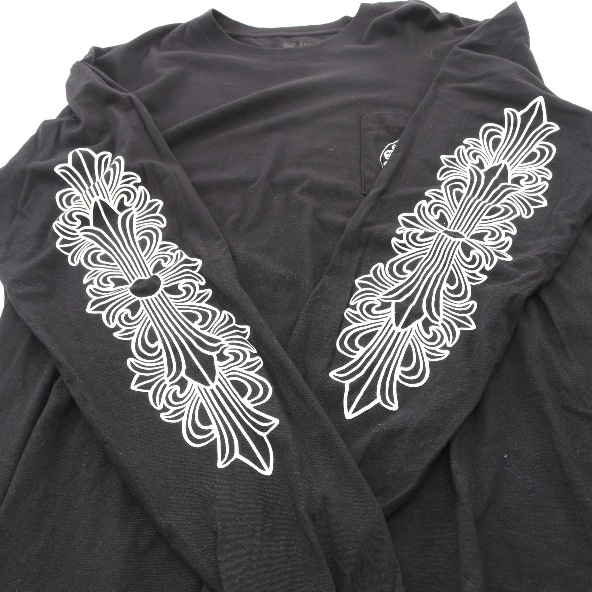 Las Vegas Exclusive ホースシュー アームロゴ 長袖Tシャツ コットン ブラック ホワイト クロムハーツ トップス Chrome Hearts