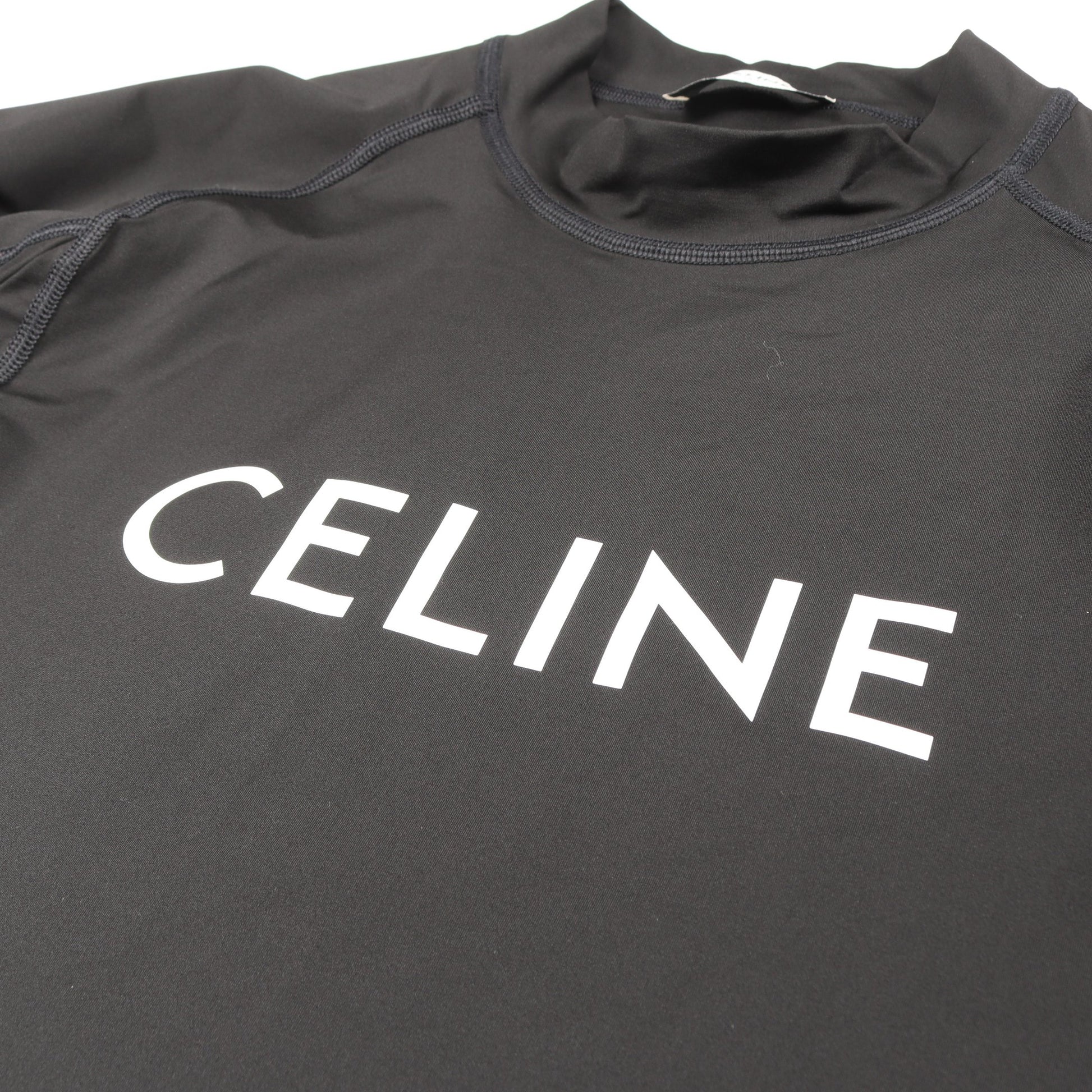 ライクラ サーフ 長袖Tシャツ ナイロン ブラック ホワイト セリーヌ トップス CELINE