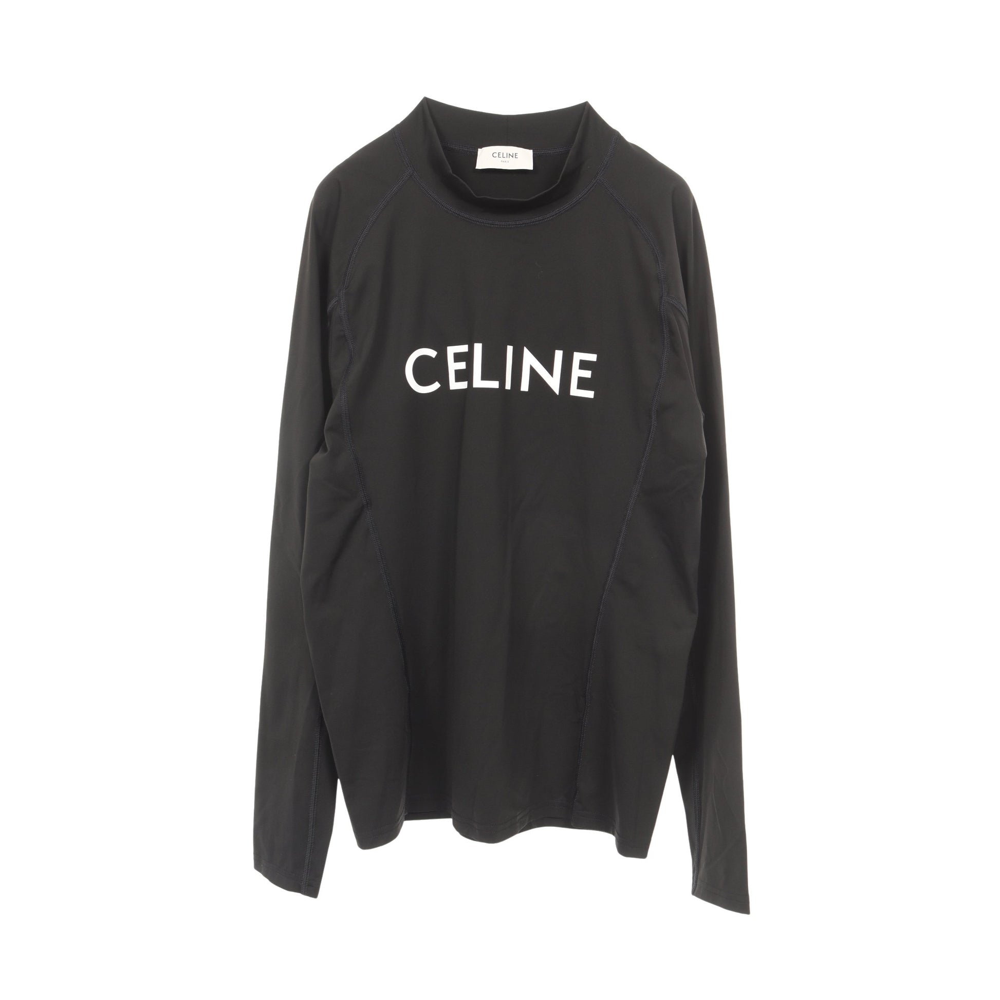 ライクラ サーフ 長袖Tシャツ ナイロン ブラック ホワイト セリーヌ トップス CELINE