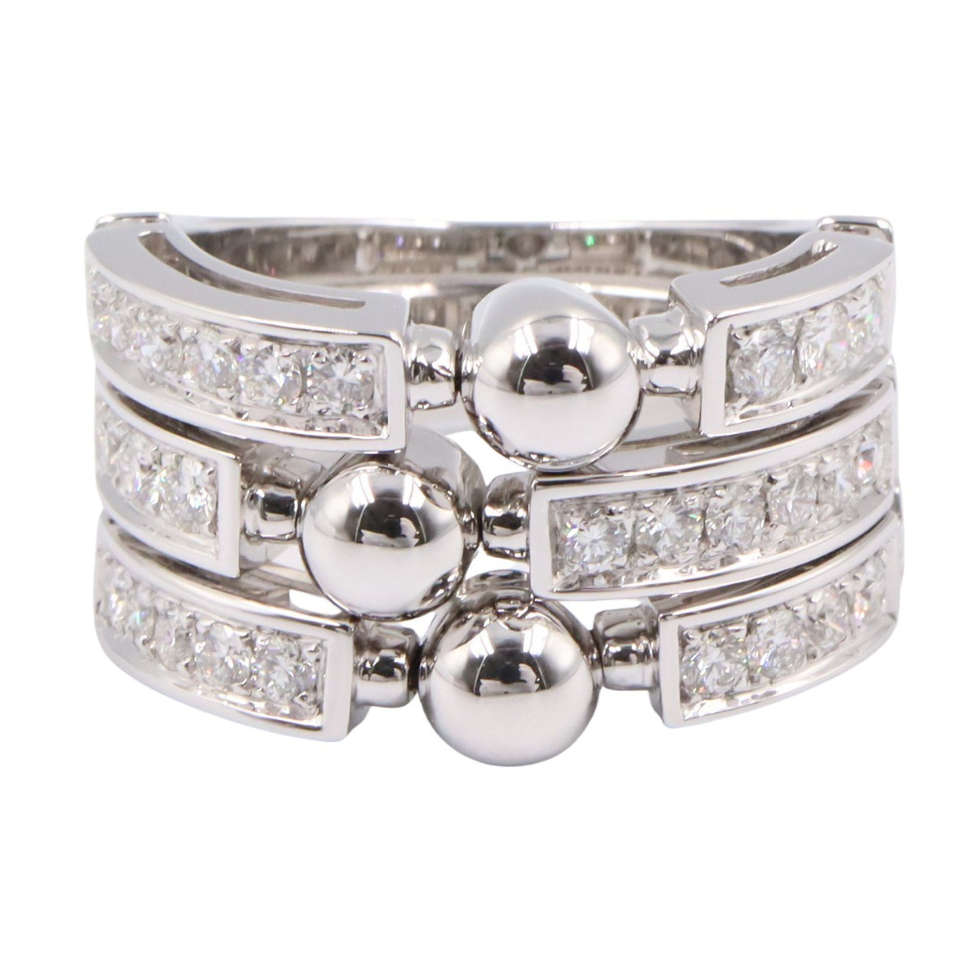 アレグラ ダイヤ リング 3ロウ リング 指輪 K18WG ダイヤモンド ホワイトゴールド クリア ブルガリ アクセサリー BVLGARI