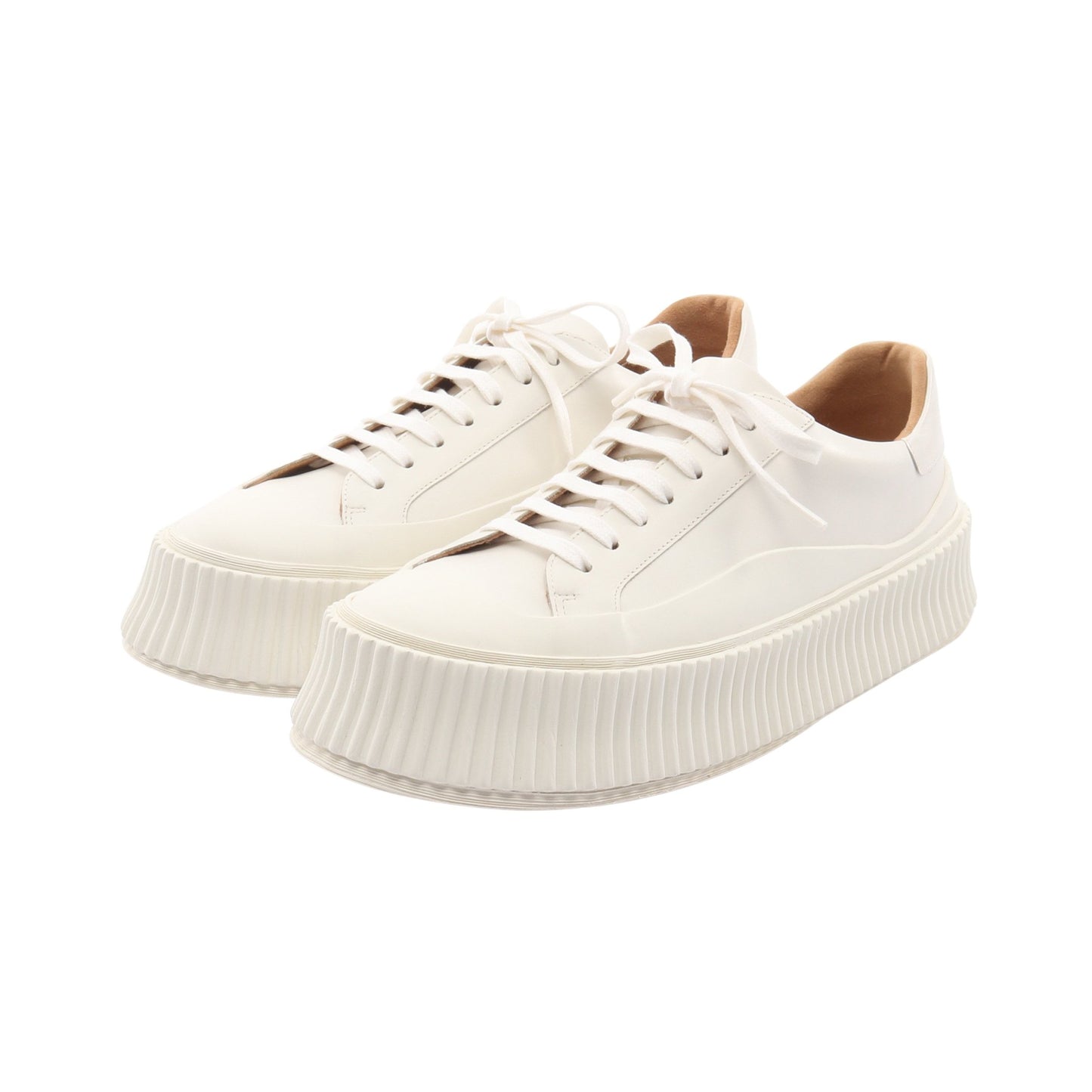 プラットフォーム スニーカー レザー ホワイト ジルサンダー シューズ JIL SANDER