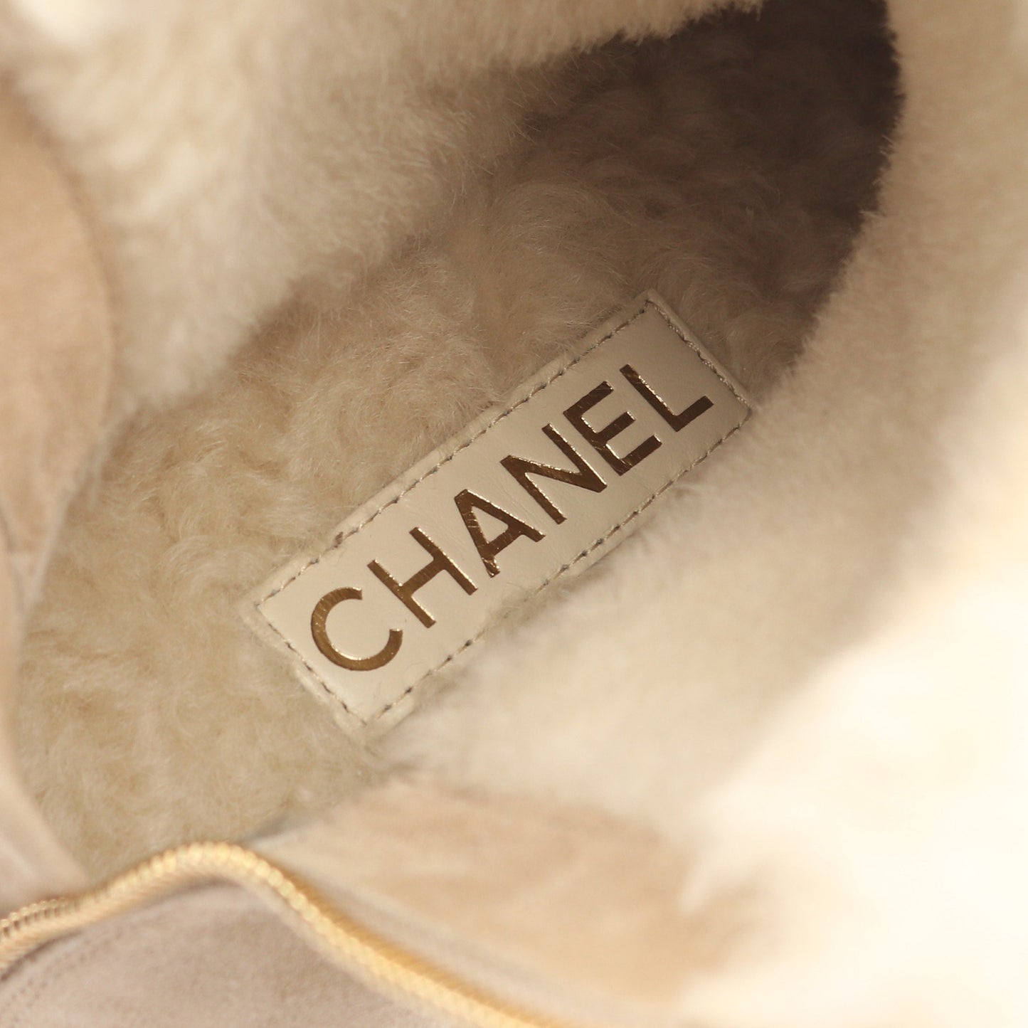 ココマーク ムートンブーツ スエード ムートン ベージュ ブラック シャネル シューズ CHANEL