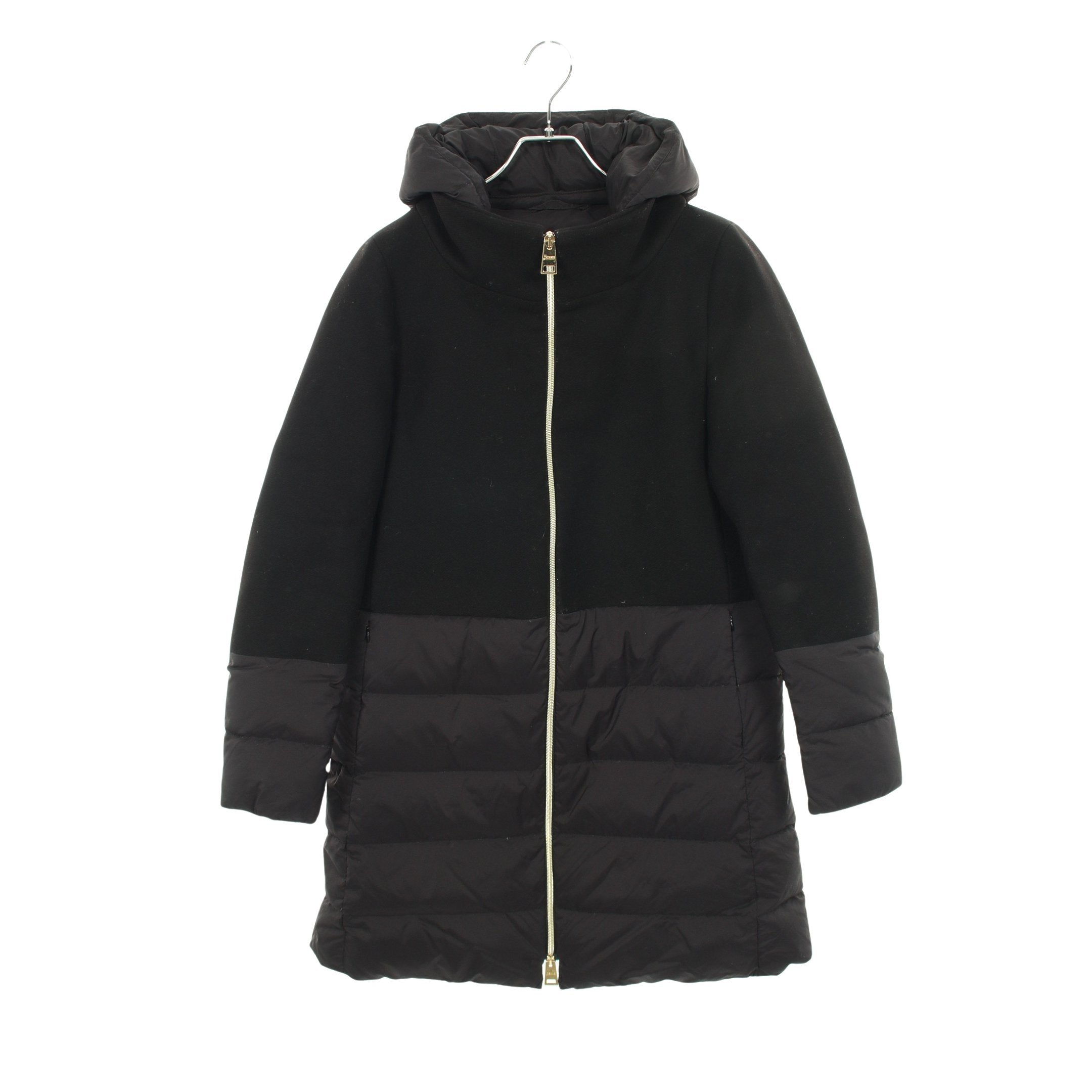 HERNO ヘルノ ウール×ナイロン 異素材切替ダウンコート　40 ヘルノ ウール＆ナイロン切り替えダウンコートジャケット PI1214D